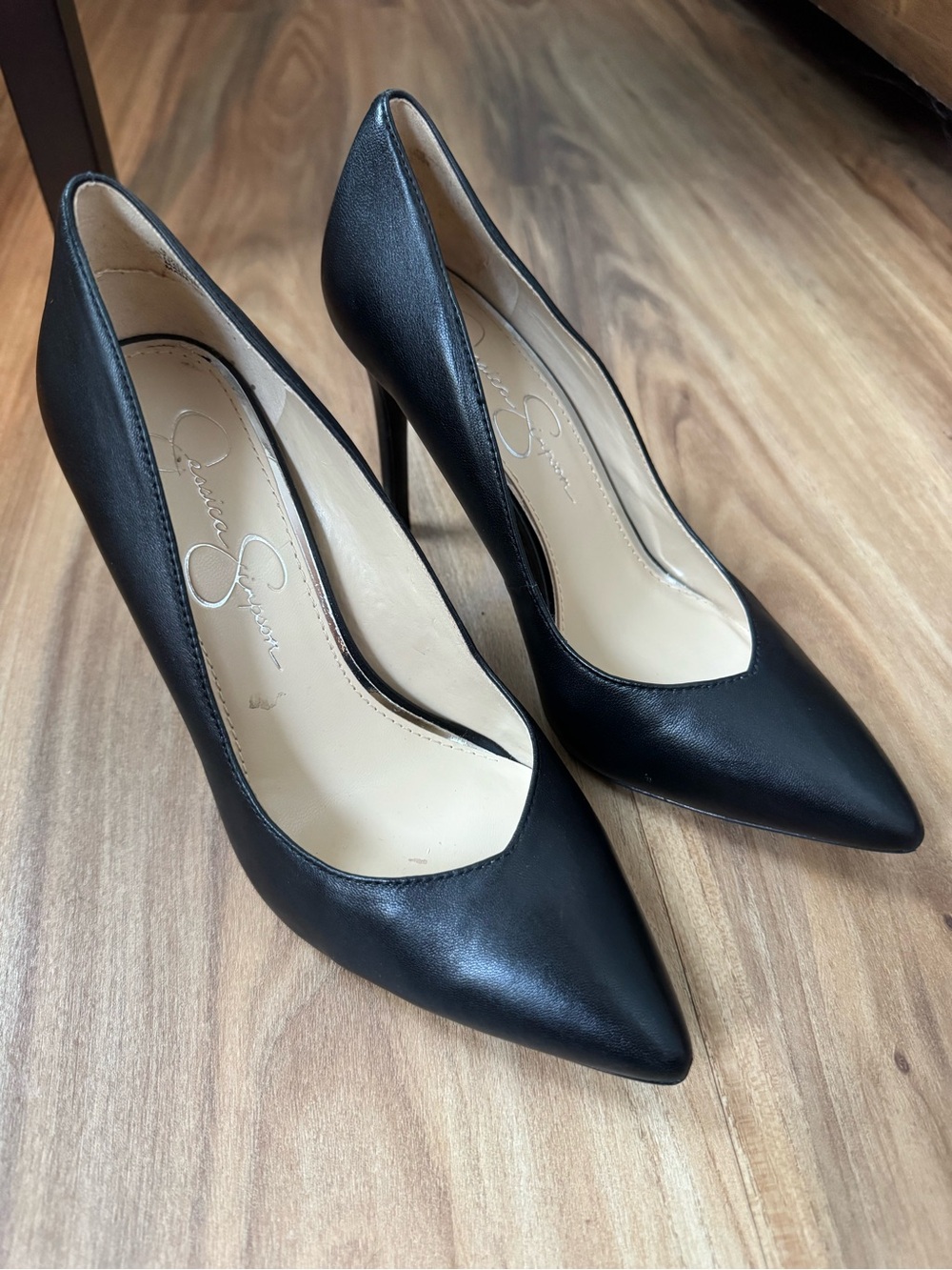 Jessica Simpson Haneh Black Pointed-Toe Stiletto Pumps.